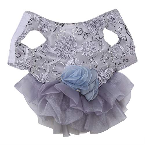 Sommer Haustuch Kleiner Hund, Haustierkleid, Hundekleid Hündchen Hochzeitskleid Rose Gold Hundekleid Kleid Welpe Paillett Prinzessin Bubble Rock Hochzeit Kostüm (M) von SEAFRONT