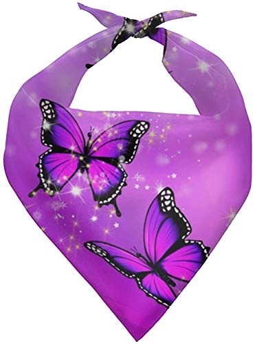 SEANATIVE Dreieckstuch für Hunde mit violettem Schmetterling-Design, Dreieckstuch von SEANATIVE
