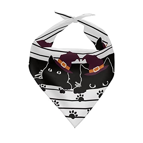 SEANATIVE Halstücher für Hunde, Halloween, mit schwarzer Katze, bedruckt, hochwertig, langlebig, dreieckig, Taschentücher von SEANATIVE