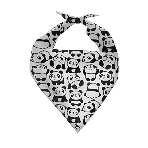SEANATIVE Hundehalstuch mit niedlichem Cartoon-Tier-Panda-Druck, waschbar, wendbar, verstellbar, Dreieckstuch von SEANATIVE