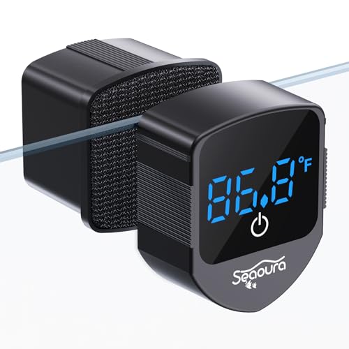 SEAOURA 2-in-1 magnetischer Reiniger für Aquarien mit digitalem Aquarium-Thermometer, Mini-Magnetbürste nur für Glasbehälter, winziger Magnet, schwimmendes Reinigungswerkzeug für 3,5 - 15 Liter SEAOURA 2-in-1 magnetischer Reiniger für Aquarien mit digitalem Aquarium-Thermometer, Mini-Magnetbürste nur für Glasbehälter, winziger Magnet, schwimmendes Reinigungswerkzeug für 3,5 - 15 Liter von SEAOURA