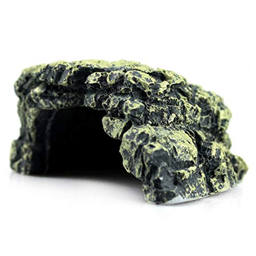 SEARUB Reptilienfelsen Höhle Schildkröten Fluchtlebensraum Sicheres Harz Hohe Simulation 13 5 X 11 9 X 6 6 cm Für Kleine Reptilien Schildkröten Frösche Kreative Teichdekoration von SEARUB