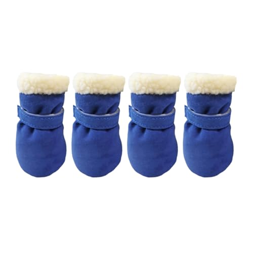 4 x rutschfeste Welpen-Schuhe, winddicht, für den Winter, für Haustiere, Hunde, rutschfest, dick, warm, für Outdoor-Socken 4 x rutschfeste Welpen-Schuhe, winddicht, für den Winter, für Haustiere, Hunde, rutschfest, dick, warm, für Outdoor-Socken von SEAYACK