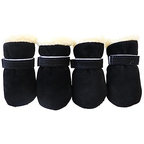 4 x rutschfeste Welpen-Schuhe, winddicht, für den Winter, für Haustiere, Hunde, rutschfest, dick, warm, für Outdoor-Socken 4 x rutschfeste Welpen-Schuhe, winddicht, für den Winter, für Haustiere, Hunde, rutschfest, dick, warm, für Outdoor-Socken von SEAYACK