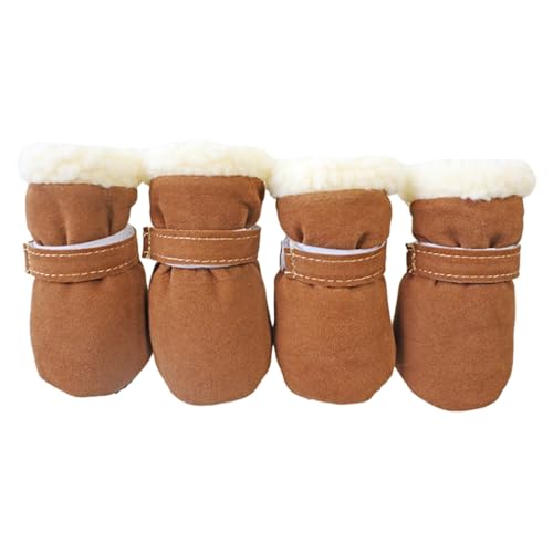 4 x rutschfeste Welpen-Schuhe, winddicht, für den Winter, für Haustiere, Hunde, rutschfest, dick, warm, für Outdoor-Socken 4 x rutschfeste Welpen-Schuhe, winddicht, für den Winter, für Haustiere, Hunde, rutschfest, dick, warm, für Outdoor-Socken von SEAYACK