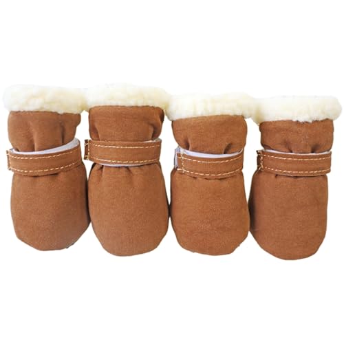 4 x rutschfeste Welpen-Schuhe, winddicht, für den Winter, für Haustiere, Hunde, rutschfest, dick, warm, für Outdoor-Socken 4 x rutschfeste Welpen-Schuhe, winddicht, für den Winter, für Haustiere, Hunde, rutschfest, dick, warm, für Outdoor-Socken von SEAYACK
