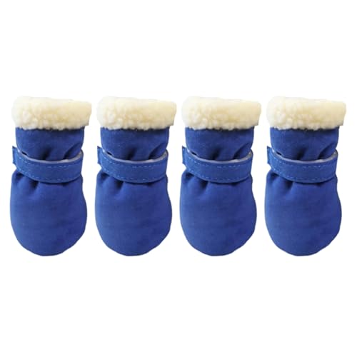 4 x rutschfeste Welpen-Schuhe, winddicht, für den Winter, für Haustiere, Hunde, rutschfest, dick, warm, für Outdoor-Socken 4 x rutschfeste Welpen-Schuhe, winddicht, für den Winter, für Haustiere, Hunde, rutschfest, dick, warm, für Outdoor-Socken von SEAYACK