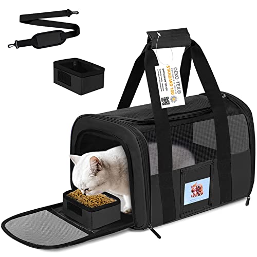 SECLATO Transporttasche für Katzen, Hunde und Haustiere, von Fluggesellschaften zugelassen für Katzen, kleine Hunde, Kätzchen, Katzentrage für kleine und mittelgroße Katzen unter 6,8 kg, von SECLATO
