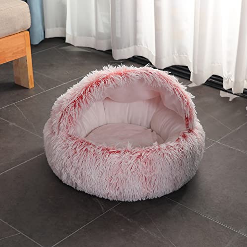 Flauschiges Katzenbett, Hundebett, Plüschhöhle, rundes Donut-Haustierbett für kleine, mittelgroße Haustiere, Kätzchen, Welpen, Innenbereich, beruhigende Betten, gemütlich von SEDOXX