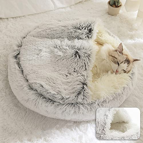 Höhle Haustierbett Weiches Haustier Schlafkissen Bett Haustier Beruhigendes Sofa Höhle Haus Katzen Nest Kleine Hunde Plüsch Donut Bett für Indoor Katzen Welpen von SEDOXX