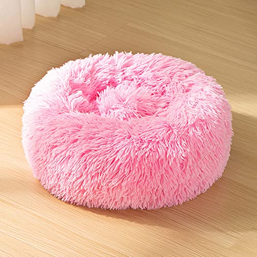 Katzenbett für kleine, mittelgroße Haustiere, weiches Plüsch-Donut-Haustierbett für drinnen und draußen, selbstwärmend, flauschig, hält warm, gemütlich, beruhigendes Bett, maschinenwaschbar von SEDOXX