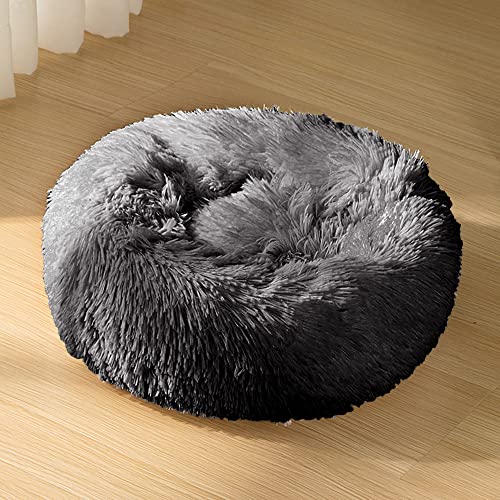 Katzenbett für kleine, mittelgroße Haustiere, weiches Plüsch-Donut-Haustierbett für drinnen und draußen, selbstwärmend, flauschig, hält warm, gemütlich, beruhigendes Bett, maschinenwaschbar von SEDOXX