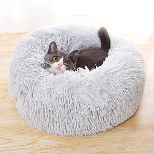 Plüsch-Haustierbett für kleine Hunde, rundes Donut-Katzenbett für kleine Katzen, weiches Welpen-Sofa, flauschiges Kätzchenbett, warmes Haustierkissen, beruhigendes Bett, Schlafbett Plüsch-Haustierbett für kleine Hunde, rundes Donut-Katzenbett für kleine Katzen, weiches Welpen-Sofa, flauschiges Kätzchenbett, warmes Haustierkissen, beruhigendes Bett, Schlafbett von SEDOXX