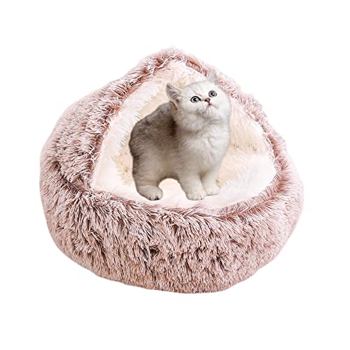 Rundes Donut-Haustierbett, Katzenbett, beruhigendes Bett, 2-in-1-Bett für Kätzchen, Welpen, kleine, mittelgroße Haustiere, Plüschzelt, rutschfeste Unterseite, Innenbereich, Haustiernesthaus Rundes Donut-Haustierbett, Katzenbett, beruhigendes Bett, 2-in-1-Bett für Kätzchen, Welpen, kleine, mittelgroße Haustiere, Plüschzelt, rutschfeste Unterseite, Innenbereich, Haustiernesthaus von SEDOXX