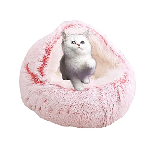 Rundes Donut-Haustierbett, Katzenbett, beruhigendes Bett, 2-in-1-Bett für Kätzchen, Welpen, kleine, mittelgroße Haustiere, Plüschzelt, rutschfeste Unterseite, Innenbereich, Haustiernesthaus Rundes Donut-Haustierbett, Katzenbett, beruhigendes Bett, 2-in-1-Bett für Kätzchen, Welpen, kleine, mittelgroße Haustiere, Plüschzelt, rutschfeste Unterseite, Innenbereich, Haustiernesthaus von SEDOXX