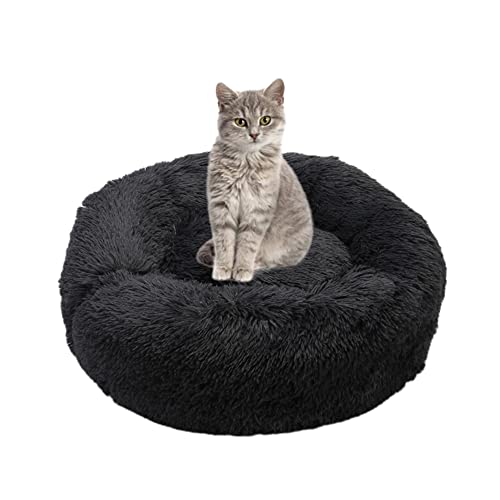 SEDOXX Dickes Katzenbett Donut Kitty Bett Rundes Haustierbett Plüsch Kuscheltier Zwinger Welpe Sofa Katzennest Flauschig Mittlere Kleine Hunde für Indoor Katzen Verbesserung des Schlafes,40 cm,Schwarz SEDOXX Dickes Katzenbett Donut Kitty Bett Rundes Haustierbett Plüsch Kuscheltier Zwinger Welpe Sofa Katzennest Flauschig Mittlere Kleine Hunde für Indoor Katzen Verbesserung des Schlafes,40 cm,Schwarz von SEDOXX