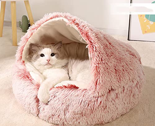 SEDOXX Haustierbett 2-in-1 Haustier-Schlafkissen, Katzenbett für Welpen, Kätzchen, Plüsch-Hundebett für kleine Katzen, Hunde, beruhigendes Bett, Höhlenform mit rutschfester Unterseite, 50 cm, Rosa SEDOXX Haustierbett 2-in-1 Haustier-Schlafkissen, Katzenbett für Welpen, Kätzchen, Plüsch-Hundebett für kleine Katzen, Hunde, beruhigendes Bett, Höhlenform mit rutschfester Unterseite, 50 cm, Rosa von SEDOXX