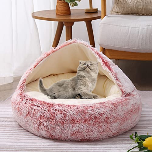 SEDOXX Haustierhöhle Bett Katzensofa Halbgeschlossen Katzenhaus Haustiernest für Kätzchen Welpen 2-in-1 Bett Katzenkissen Bett Indoor Katze Schlafbett Plüschzelt gemütlich, Samt, 50 cm, Rosa SEDOXX Haustierhöhle Bett Katzensofa Halbgeschlossen Katzenhaus Haustiernest für Kätzchen Welpen 2-in-1 Bett Katzenkissen Bett Indoor Katze Schlafbett Plüschzelt gemütlich, Samt, 50 cm, Rosa von SEDOXX