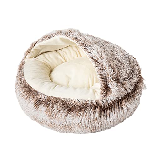 SEDOXX Höhle Katzenbett Hundebett 2-in-1 faltbares Haustierbett für mittelgroße Katzen Innenbereich Samt Innenkissen Kissen Bett Anti-Rutsch-Plüsch Katzennest Bett Kätzchen Welpe 50 cm, Kaffee SEDOXX Höhle Katzenbett Hundebett 2-in-1 faltbares Haustierbett für mittelgroße Katzen Innenbereich Samt Innenkissen Kissen Bett Anti-Rutsch-Plüsch Katzennest Bett Kätzchen Welpe 50 cm, Kaffee von SEDOXX