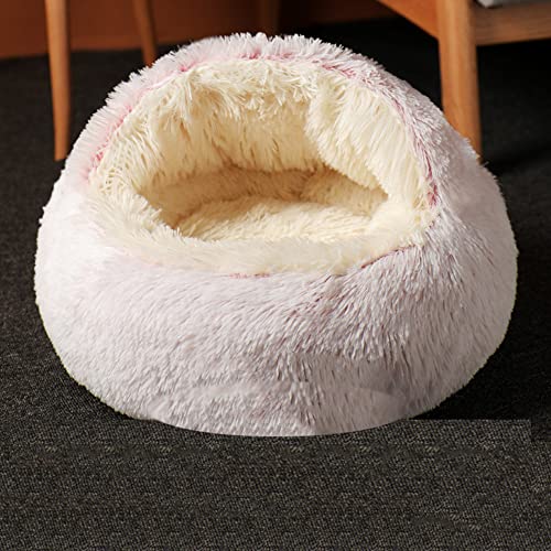 SEDOXX Plüsch-Kätzchenbett, Katzenbett, Anti-Angst, flauschig, beruhigend, Bett für mittelgroße und kleine Hunde, Schlafsack, weiches Donut-Kuschelnest für Haustiere, Katzen, Plüsch, 60 cm, Rosa von SEDOXX