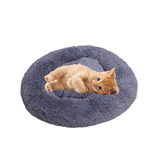 Selbstwärmendes, flauschiges Katzenbett für drinnen und draußen, Donut-Haustierbett für kleine, mittelgroße Haustiere, maschinenwaschbar, weiches Plüsch-Hundebett, Kätzchen von SEDOXX