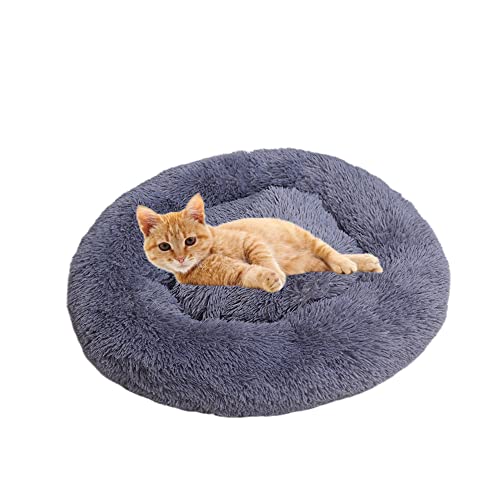Weiches Katzenbett, beruhigendes Bett, Donut-Katzennest, Plüsch, gemütliches Bett, rundes Hundebett, Katzenbett für drinnen und draußen, kleine, mittelgroße und große Hunde, Kätzchen von SEDOXX
