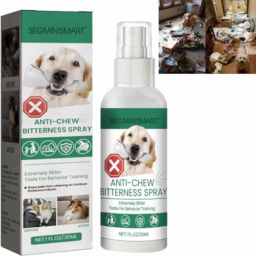 Anti Kau Spray Für Hunde,Anti Kau Spray Hund,Anti Kau Spray für Hunde & Katzen,Anti-Kratz-Spray für Katze & Hund,Stopp-Kauspray Für Hunde & Katzen,Effektiver Kaustopp Bei Möbel,Kleidung & Schuhen,30ml von SEGMINISMART