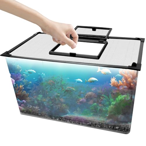 Magnetischer Aquariumdeckel mit Futterfenster, SEILETOO hohe Transparenz Aquarium-Abdeckung, Aquarium-Deckel kann auf jede Größe zugeschnitten werden, Anti-Spring-Netz Magnetischer Aquariumdeckel mit Futterfenster, SEILETOO hohe Transparenz Aquarium-Abdeckung, Aquarium-Deckel kann auf jede Größe zugeschnitten werden, Anti-Spring-Netz von SEILETOO