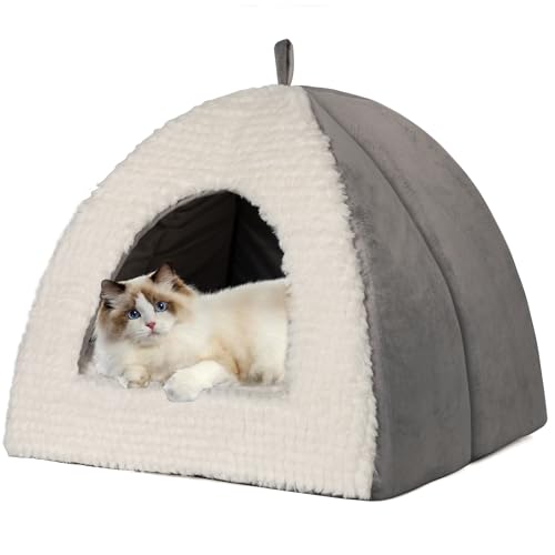 SEIMMIE Katzenhöhlenbett für Indoor-Katzen, warme Katzenbetten/Hundebetten für kleine Hunde, Katzenzeltbett für Welpen, Kätzchen, mit abnehmbarem Kissen SEIMMIE Katzenhöhlenbett für Indoor-Katzen, warme Katzenbetten/Hundebetten für kleine Hunde, Katzenzeltbett für Welpen, Kätzchen, mit abnehmbarem Kissen von SEIMMIE