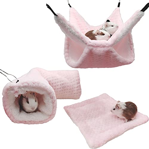 SEIS 3-teiliges Hamster-Hängematten-Set aus Plüsch, Zucker-Gleiter, Hängekäfig-Zubehör-Set für Kleintiere, Hängematte, Kanalmatte für Meerschweinchen, Ratten, Rennmäuse, Vögel, Papageien (Rosa) SEIS 3-teiliges Hamster-Hängematten-Set aus Plüsch, Zucker-Gleiter, Hängekäfig-Zubehör-Set für Kleintiere, Hängematte, Kanalmatte für Meerschweinchen, Ratten, Rennmäuse, Vögel, Papageien (Rosa) von SEIS