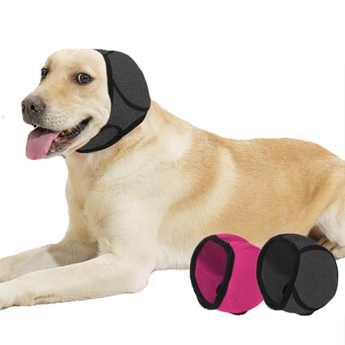 SEIS Beruhigende Hundeohrenabdeckung, Schwimmen, wasserdichte Haustier-Ohrkappen, große Hunde-Duschhaube zum Gehörschutz für Badewanne und Fellpflege (Grau, L (Kopfumfang 45,7 - 61 cm) von SEIS