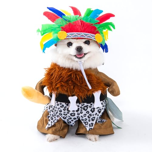 SEIS Halloween Hund Indianer Kostüm und Hut, lustige Katzenkleidung zum Fotografieren, Kreativität, Kitty-Bekleidung, Cosplay, Haustier-Outfit für Katzen, kleine mittelgroße Hunde (XL (Brustumfang SEIS Halloween Hund Indianer Kostüm und Hut, lustige Katzenkleidung zum Fotografieren, Kreativität, Kitty-Bekleidung, Cosplay, Haustier-Outfit für Katzen, kleine mittelgroße Hunde (XL (Brustumfang von SEIS
