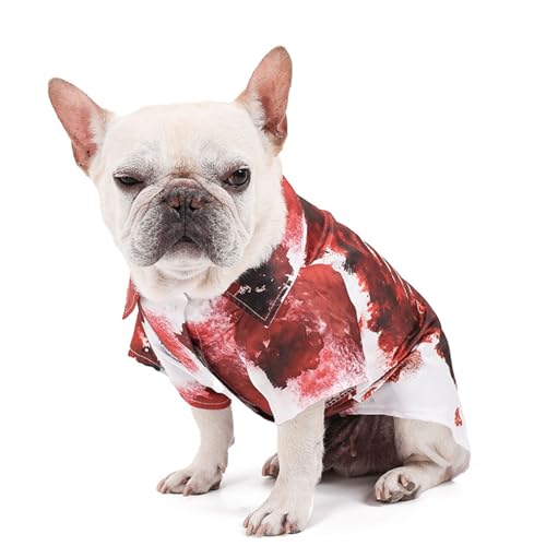 SEIS Halloween-T-Shirt für Haustiere, Simuliertes Blut, Hundekostüm, Hoodie, schreckliche Katzenkleidung, atmungsaktives Hunde-Shirt für Katzen, kleine, mittelgroße Welpen, Teddy, Jungen, Mädchen (L SEIS Halloween-T-Shirt für Haustiere, Simuliertes Blut, Hundekostüm, Hoodie, schreckliche Katzenkleidung, atmungsaktives Hunde-Shirt für Katzen, kleine, mittelgroße Welpen, Teddy, Jungen, Mädchen (L von SEIS