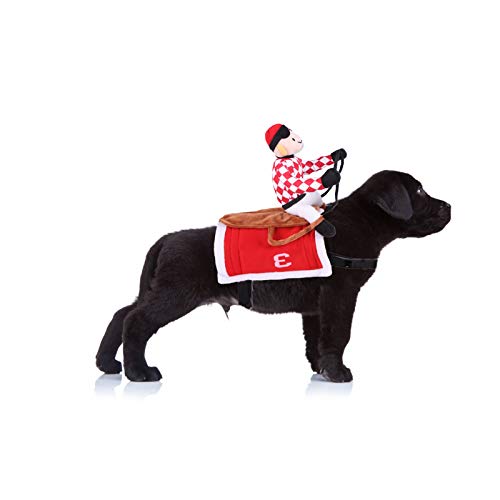 SEIS Jockey-Kostüm für Hunde und Katzen, lustiges Kostüm für Halloween, Party, Cosplay, Fotografieren (XS (Brustumfang 30-40 cm) von SEIS