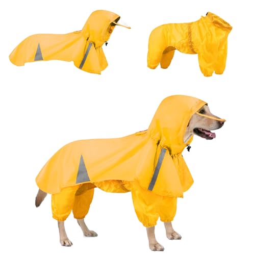 SEIS Regenmantel für große Hunde, mit Kapuze, Labrador, Poncho und Kapuze, wasserdicht, Haustier-Regenbekleidung, atmungsaktiv, für mittelgroße und große Hunde, Golden Retriever, Deutscher von SEIS