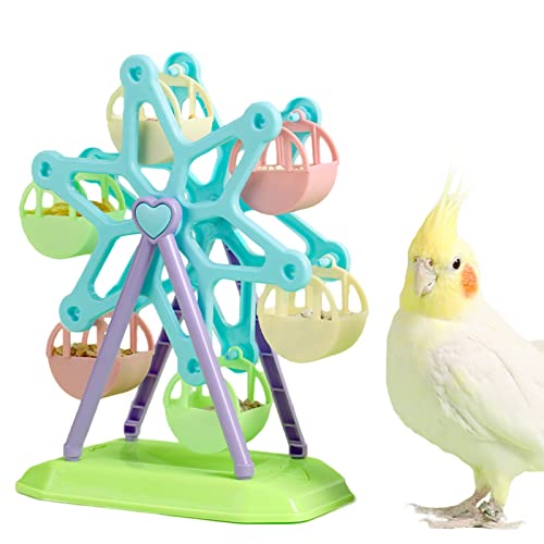 SEIS Riesenrad Spielzeug für Vogel mit Futterspender Training Papageien Futterbox Vögel Gehirnspiel im Käfig (Riesenrad) von SEIS