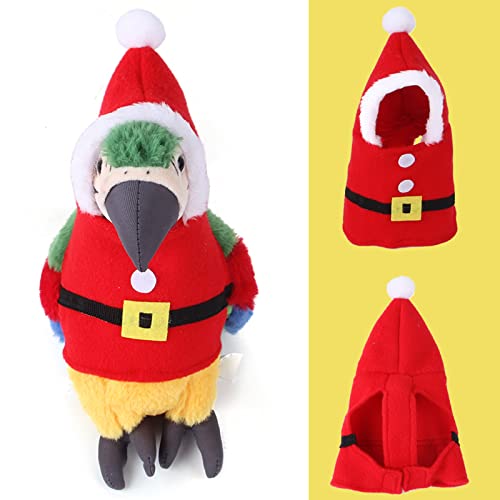 SEIS Vogel Weihnachtsmann Hoodie Lustig Weihnachten Kleine Haustier Kostüm Xmas Papagei Bekleidung Winterkleidung für Sittich Nymphensittich Sun Conure (A-S (Brustumfang 9,9 cm) von SEIS