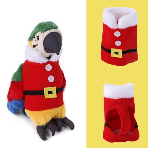 SEIS Vogel-Weihnachtsmann-Kapuzenpullover, lustiges Weihnachts-Kostüm, für kleine Haustiere, Papageienbekleidung, Winterkleidung für Sittich, Nymphensittich, Sonne, Conure (B-M (Brustumfang 20 cm) von SEIS