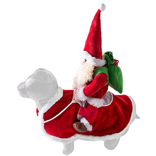 SEIS Weihnachtsmann-Reitkostüm für Hunde, Weihnachtsmann, Cowboy-Reiter, Reiten, lustige Katzenbekleidung, Party, Verkleidung, Halloween, Weihnachten (Größe L (Brustumfang 59–68 cm)) von SEIS
