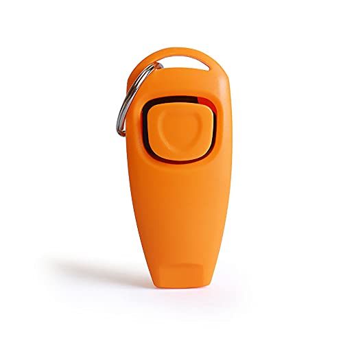 SEIWEI 2-in-1 Hunde-Clicker und Pfeife, Trainings-Clicker für Hunde und Katzen, Orange, 1 Stück von SEIWEI