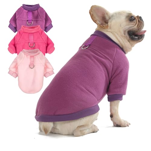 Hundepullover, Katzen- und Hundekleidung, Hundemäntel, Hundejacke mit O-Ring-Leine für kleine und mittelgroße Hunde, Jungen und Mädchen, dehnbar, warmes Hunde-Sweatshirt, Katzen-/Welpenbekleidung von SEKUMDAN