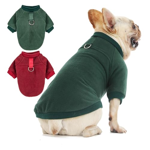 Hundepullover, Katzen- und Hundekleidung, Hundemäntel, Hundejacke mit O-Ring-Leine für kleine und mittelgroße Hunde, Jungen und Mädchen, dehnbar, warmes Hunde-Sweatshirt, Katzenwelpenbekleidung (Größe von SEKUMDAN