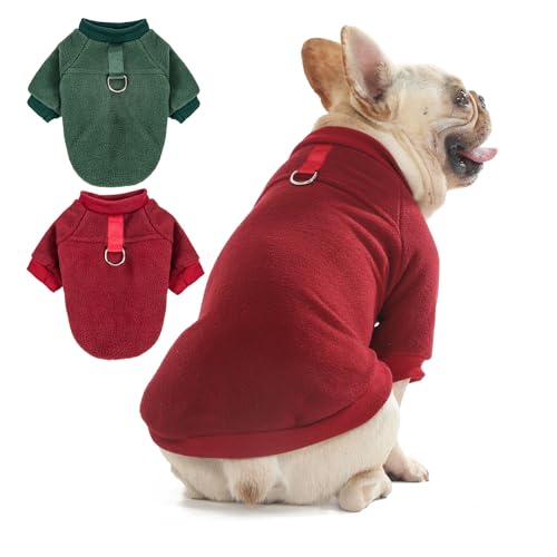 Hundepullover, Katzen- und Hundekleidung, Hundemäntel, Hundejacke mit O-Ring-Leine für kleine und mittelgroße Hunde, Jungen und Mädchen, dehnbar, warmes Hunde-Sweatshirt, Katzenwelpenbekleidung (Größe von SEKUMDAN