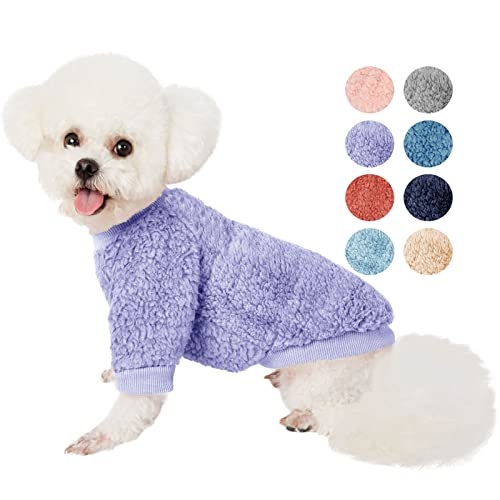 Hundepullover für kleine Hunde Jungen oder Mädchen Katzen Welpen Kleidung Sweatshirts Weiche Warme Wintermäntel Bekleidung für Hunde und Katzen (Klein, Lavendel) von SEKUMDAN