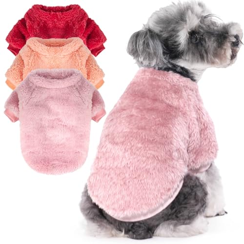 SEKUMDAN Hundepullover, Kleidung für kleine Hunde, Jungen oder Mädchen, Katzen, Welpenmantel, Sweatshirts, weich, warm, flauschig, Winterjacke (Koralle, Hellrosa, Rot, Größe XXL) von SEKUMDAN