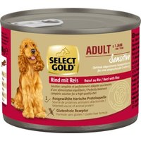 SELECT GOLD Nassfutter Hund Sensitive Adult Rind mit Reis 6x200 g von SELECT GOLD
