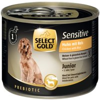 SELECT GOLD Nassfutter Hund Sensitive Junior Huhn und Reis 12x200 g von SELECT GOLD