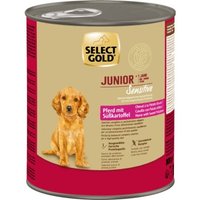 SELECT GOLD Nassfutter Hund Sensitive Junior Pferd mit Süßkartoffel 6x800 g von SELECT GOLD