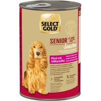 SELECT GOLD Nassfutter Hund Sensitive Senior Pferd mit Süßkartoffel 6x400 g von SELECT GOLD