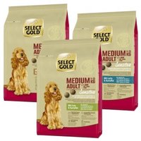 SELECT GOLD Sensitive Adult Medium Probierpaket 3x1kg Probierpaket 1, Lachs, Lamm, Ente von SELECT GOLD